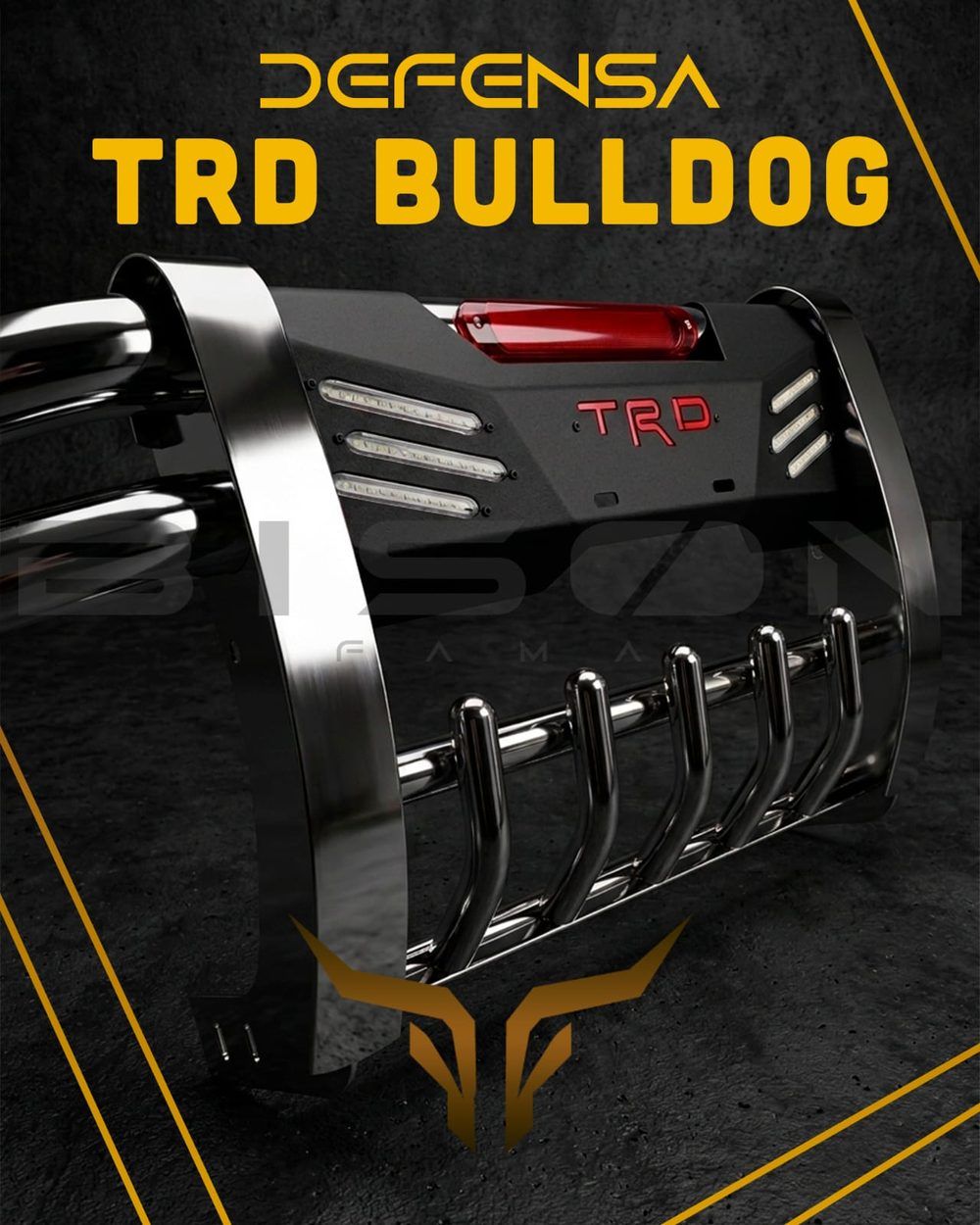 Defensa delantera TRD Bulldog con faros LED para camioneta